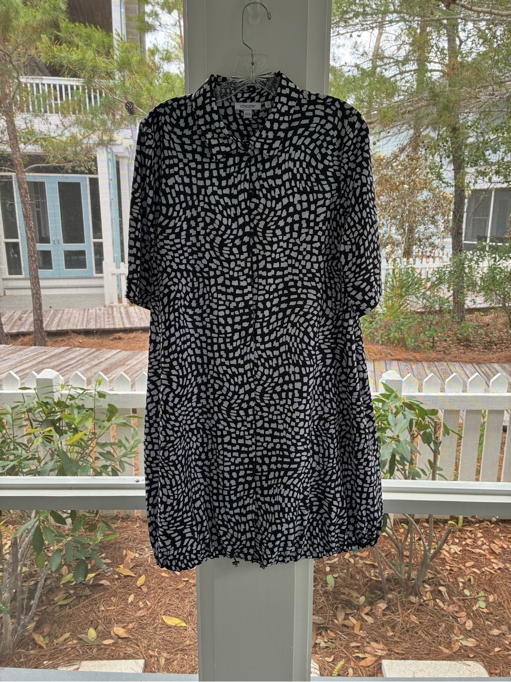 Black & White Patterned Women's Dress